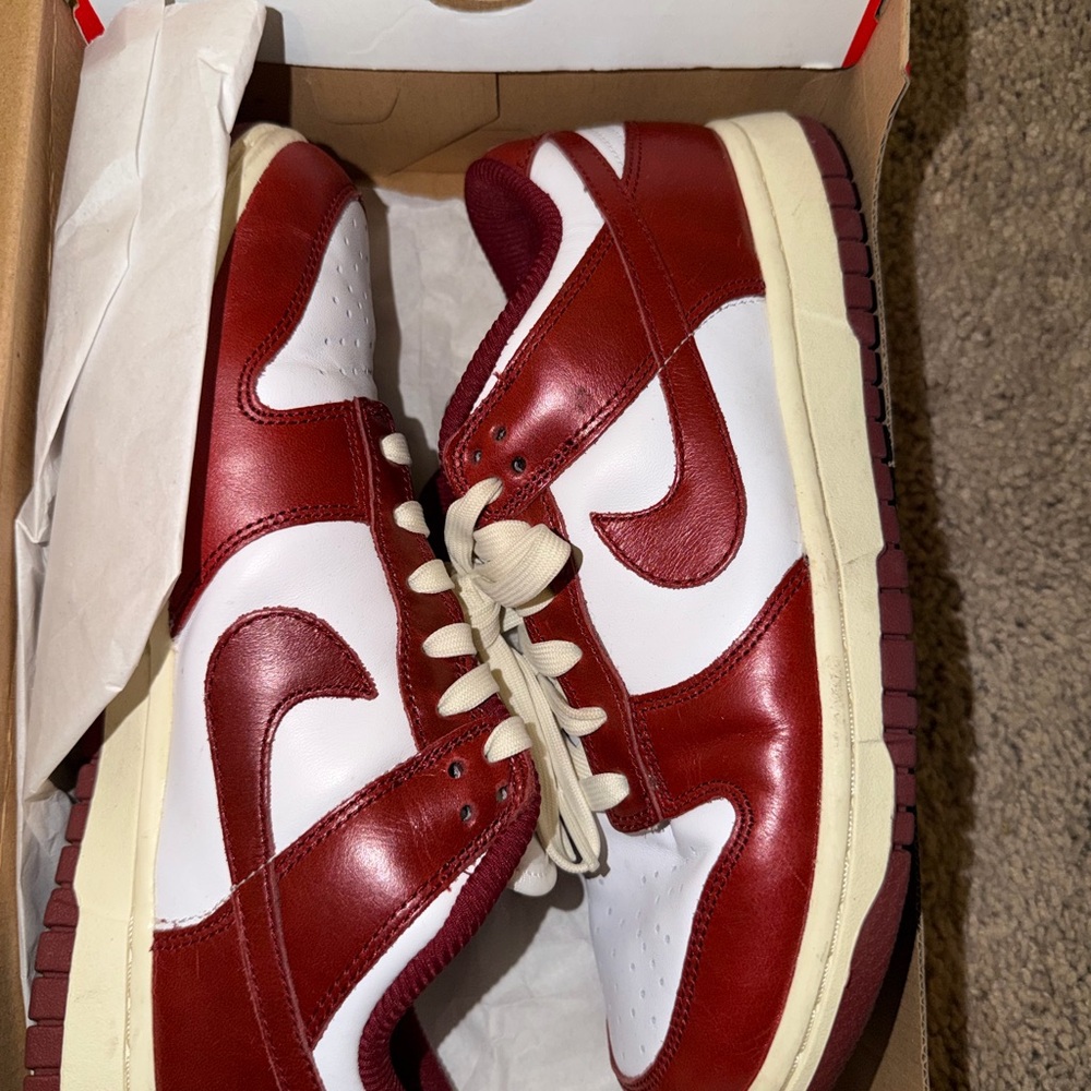 Nike Men's Burgundy and White Sneakers
